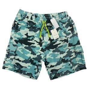 Eleven Paris Mens Camo Fleece Cargo Regular Fit Sweat Shorts Blue 2XL